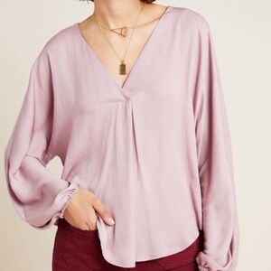 Anthropologie Dolan Left Coast Collection Contessa Lilac Blouse Size Medium
